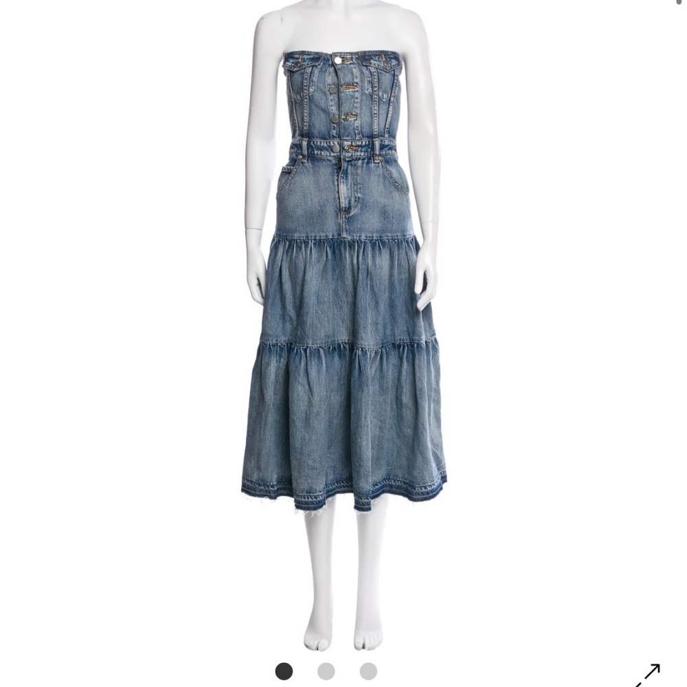 RED Valentino Denim Strapless Dress